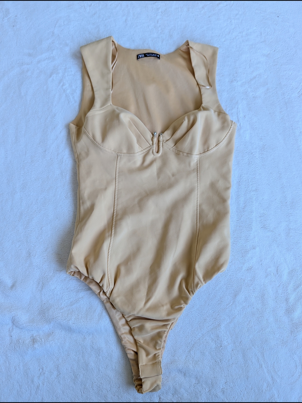 Zara Yellow Sculpted Bust Bodysuit